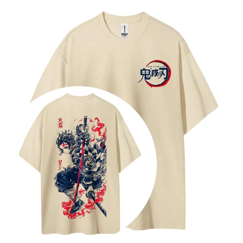 2026 Demon Slayer_ Kimetsu No Yaiba Cotton Unisex Round Neck Anime T-Shirt Men's and Women's Summer Fashion Breathable Street T-Shirt