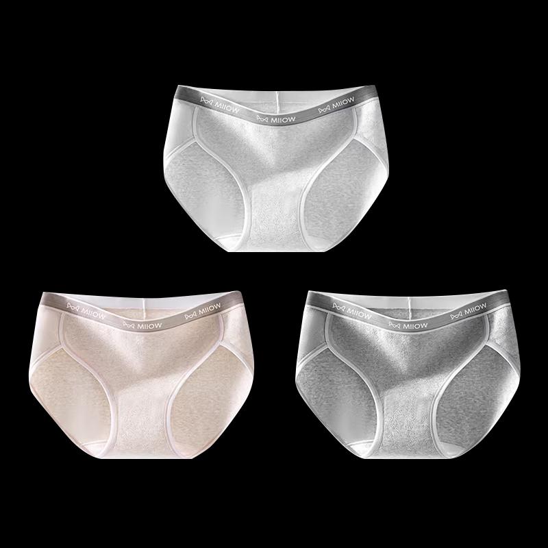 MIIOW Women's Cotton Anti-Bacterial Panties 3-Pack