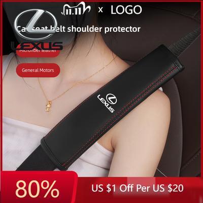 2026 Hot Interior Stickers Car Seat Belt Cover Leather Safety Belt Shoulder Protector For IS250 RX330 Ct200h ES300h RX350