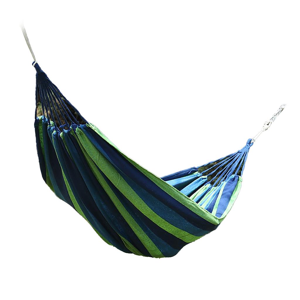 Garden Hammock Polyester Cotton Single Double Hammock Up to 440.9lb Anti Rollover Portable Hammock for Camping Outdoor