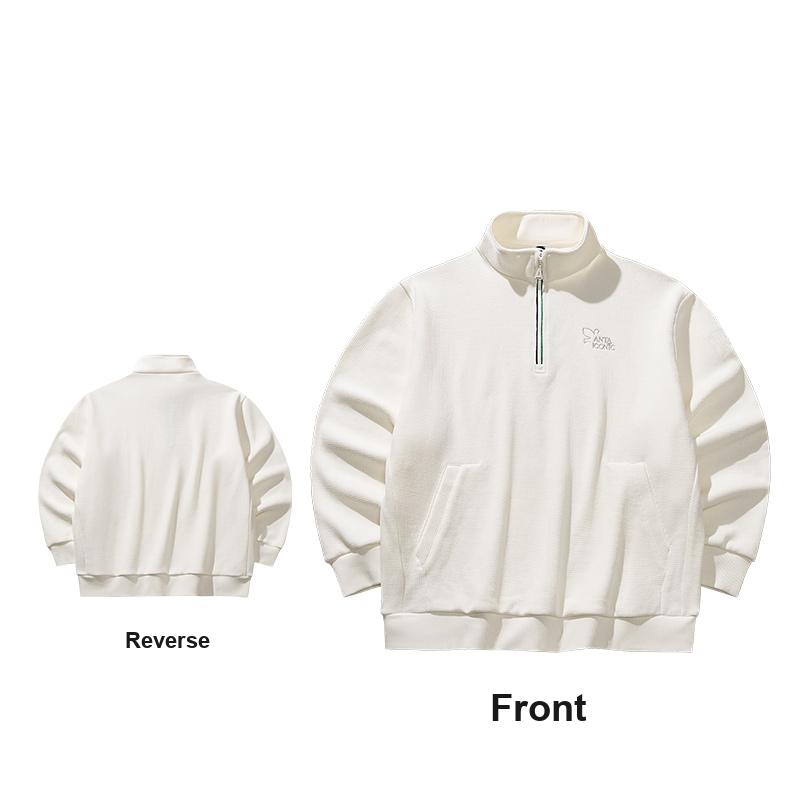 Anta Half High Neck Waffle Sweatshirt Unisex tops 152618721-1