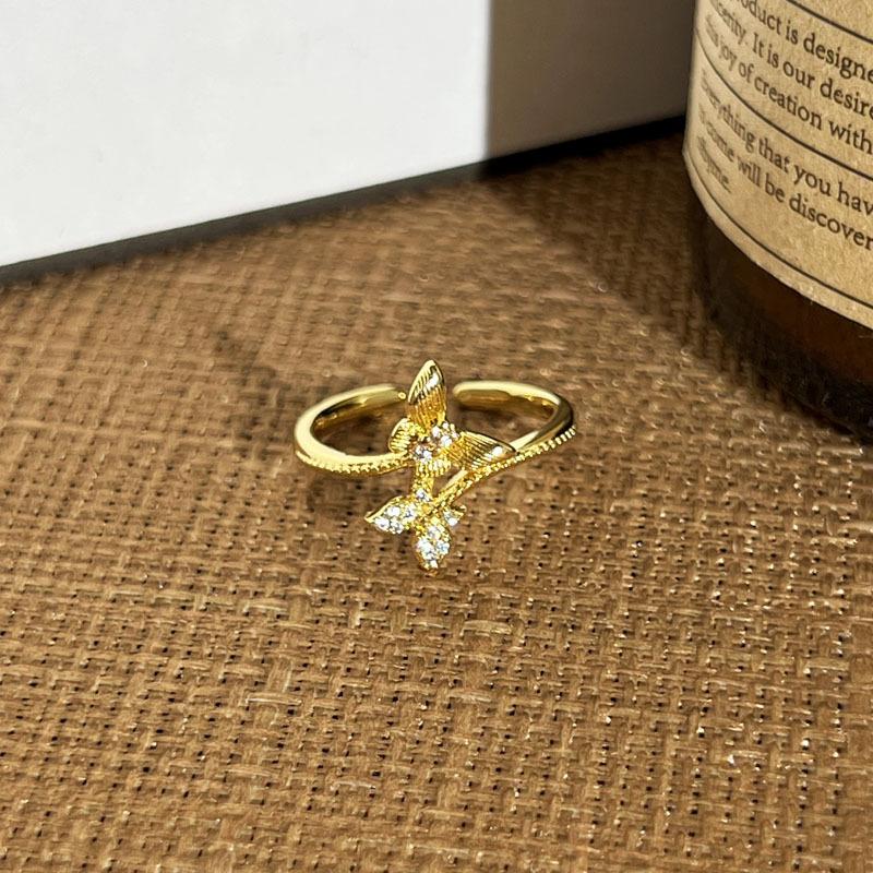 2026 Trend Fashion Double Butterfly Sweet Temperament Cold Wind Opening Ring Women s Light Luxury Niche Design Versatile Ring Resizable