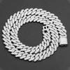 14 MM European and American Hip Hop Full Diamond Rhombus Cuban Chain Men's Necklace