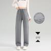 New Winter High-Waist Fleece-Lined Embroidered Pants - Women's Loose-Fit Warm Sweatpants