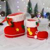 3 Sizes Christmas Candy Boots Santa Claus Flocking Boots Stockings Decorative Candy Gift Box Home Decoration Supplies