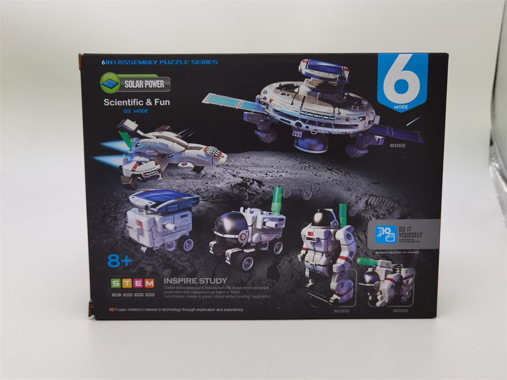 6-in-1 DIY Solar-Powered Space Building Blocks: Self-Assembled Car & Intelligent Robot Toy