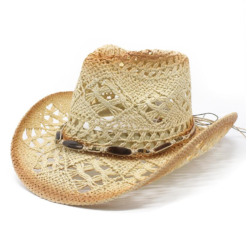 New travel shade casual versatile beach spring and summer retro denim straw hat men's and women's hats