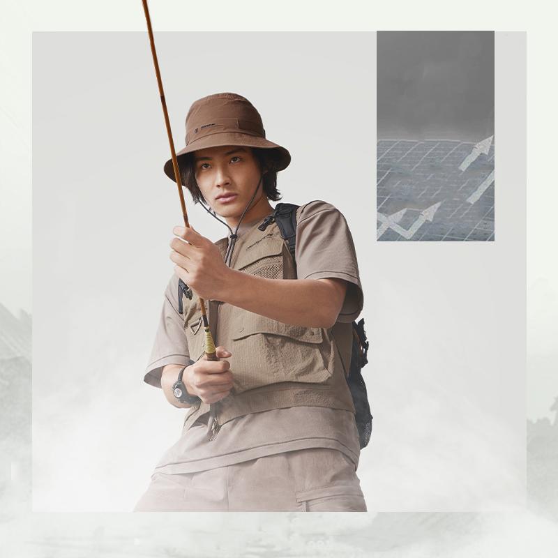 Li Ning CF Anti-Bacterial Anti-Ultraviolet V-Neck Vest Men Vests Stone-Lotus-Brown AMDU037-2