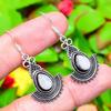 Natural Rainbow Moonstone Gemstone 925 Sterling Silver Earring 1.73" u9i36