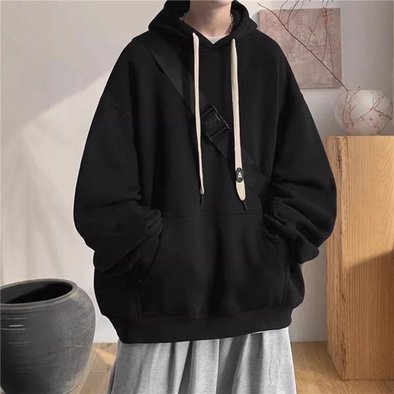 Big Drawstring Hooded Sweatshirt Autumn Loose Casual Versatile Top Trendy Brand Ins Hong Kong Style Pullover