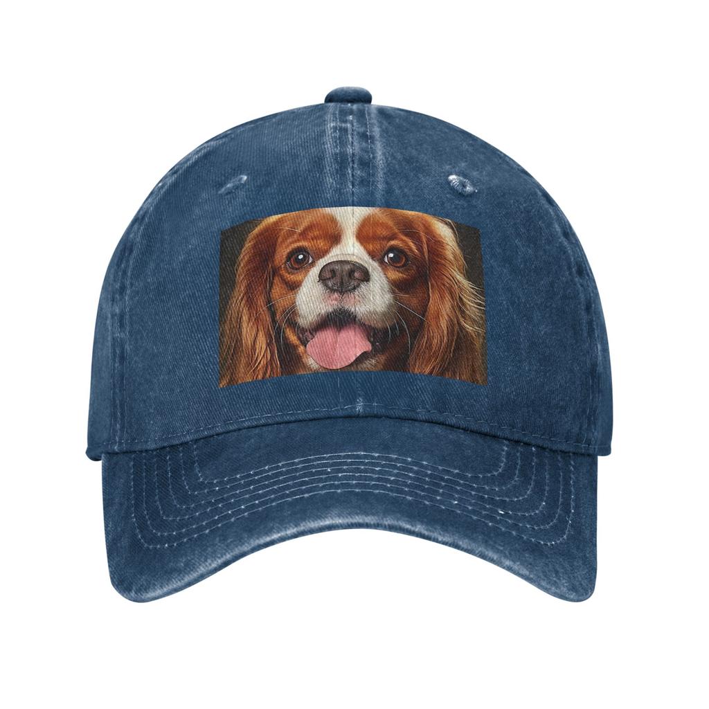 Cavalier King Charles Spaniel Gewaschene Jeans-Kappe Lässige Baseballkappen Verstellbarer Hut Sommer Unisex Baseballkappen