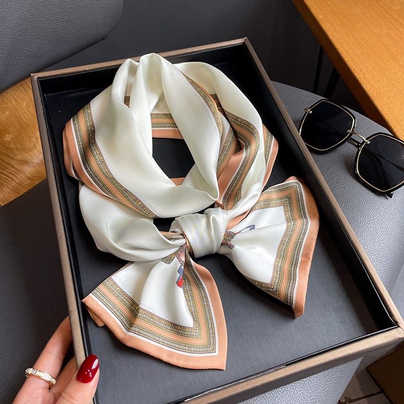 Retro Orange Schal Langer Streifen Damen Vielseitiger Professioneller Anzug Hemd Dekoration Halsschutz Schal Band