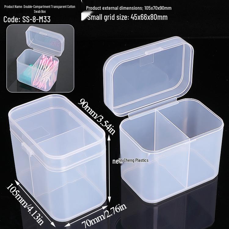 Makeup Cotton Swab Storage Box: Single/Double Compartment, Plastic PP Box for Lipstick and Remover Wipes