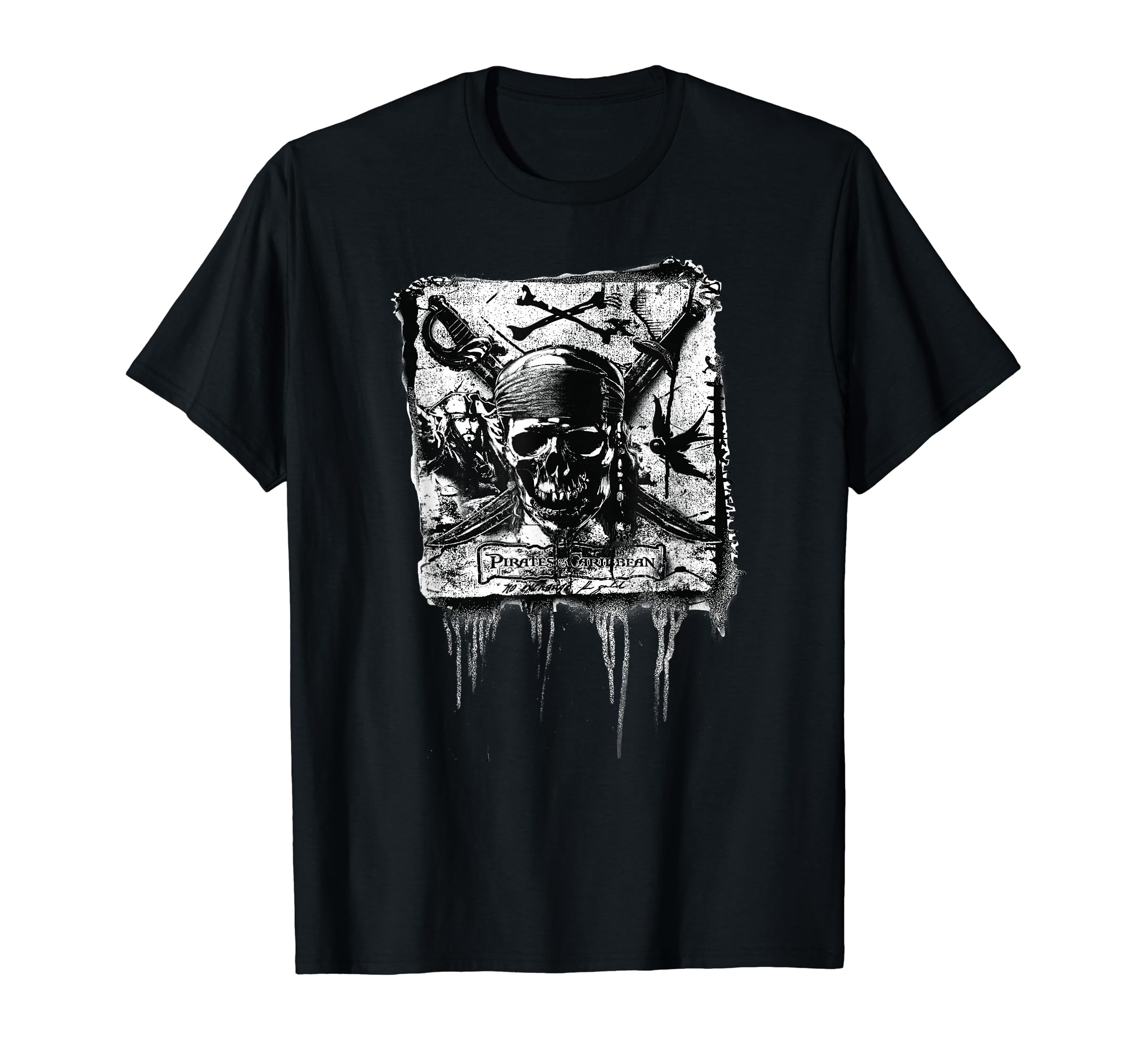 Disney Pirates of the Caribbean Jack Sparrow Skull Banner T-Shirt
