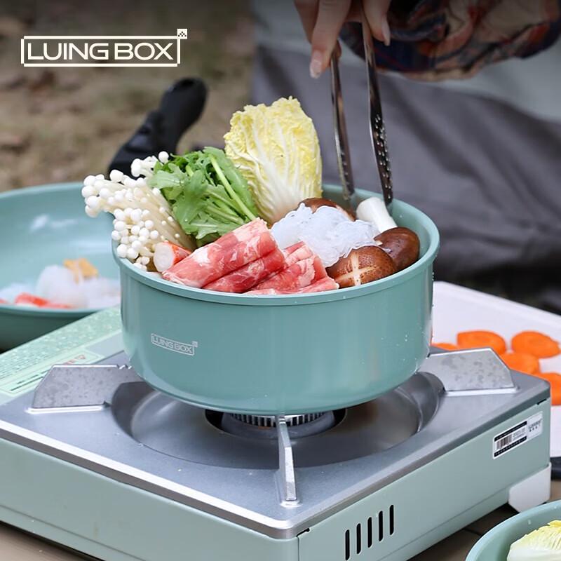 LUING BOX Outdoor Portable Non-Stick Aluminum Cookware Set