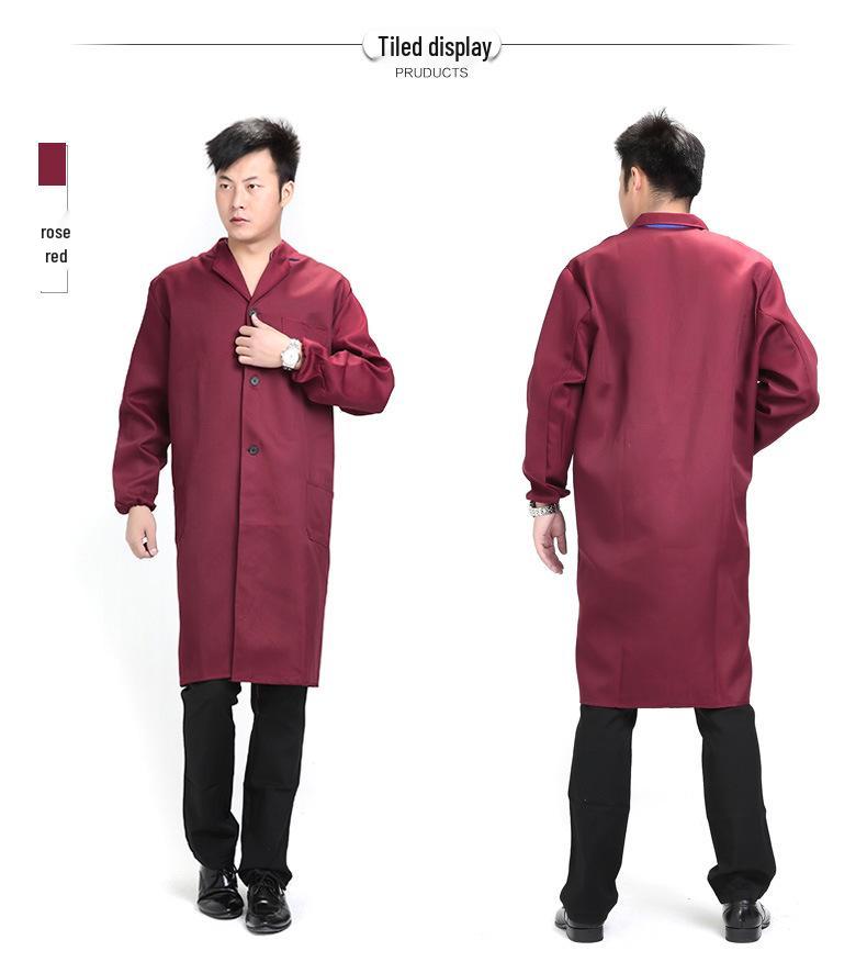 

Blue Long-Sleeved Smock: Durable Labor Protection Workwear for Spring and Autumn One Size