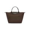 Le Pliage Green Logo Kontrastdesign Nylon Knödel-Tragetasche Medium Damen-Tragetaschen Mokka-Braun 1623919002