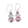 Natürlicher Morganit Edelstein 925 Sterlingsilber Handgefertigter Schmuck Ohrringe 1,12" EE-69-11