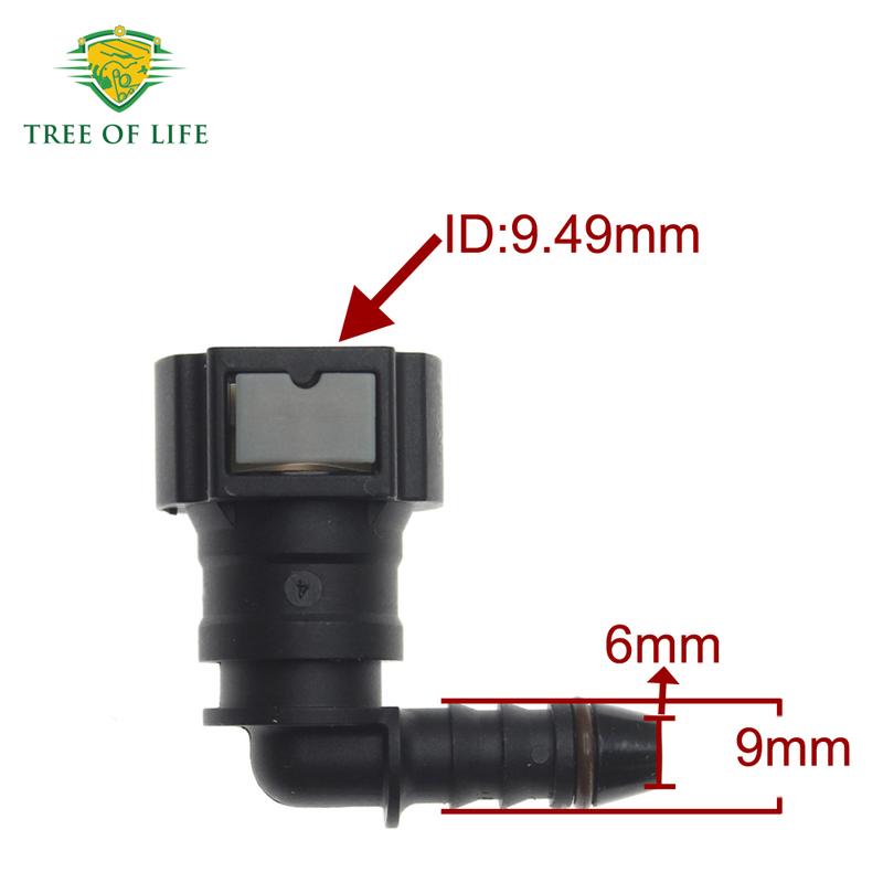 Car Fuel Line Hose Coupler 9.49mm/ID6 Pipe Coupler Quick Disconnect Release Connector Rubber Nylon Oil Hose Fitting Suitable