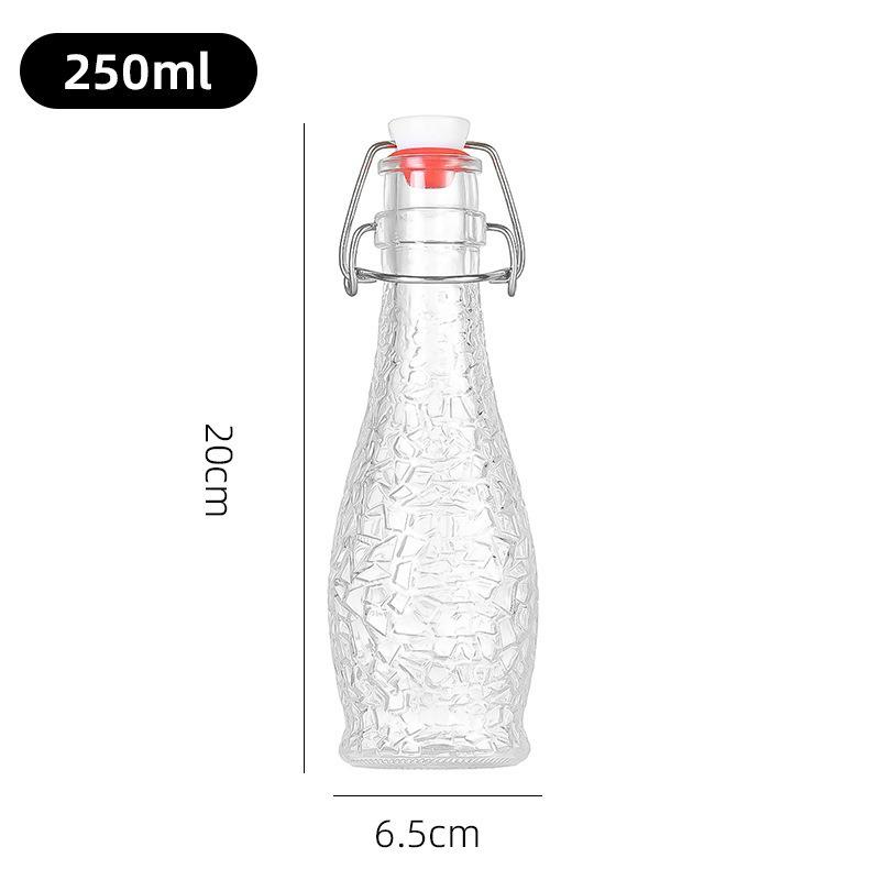 Multi-functional Thickened Transparent Glass Snap-on Bottle for Homebrewed Fruit Wine & Beverages