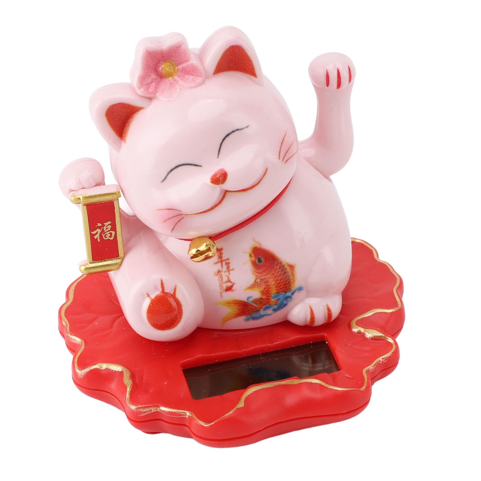 

Белый манящий кот удачи на солнечной энергии для декора дома, офиса, автомобиля, фэн-шуй, машущий лапой кот, стиль рыбы