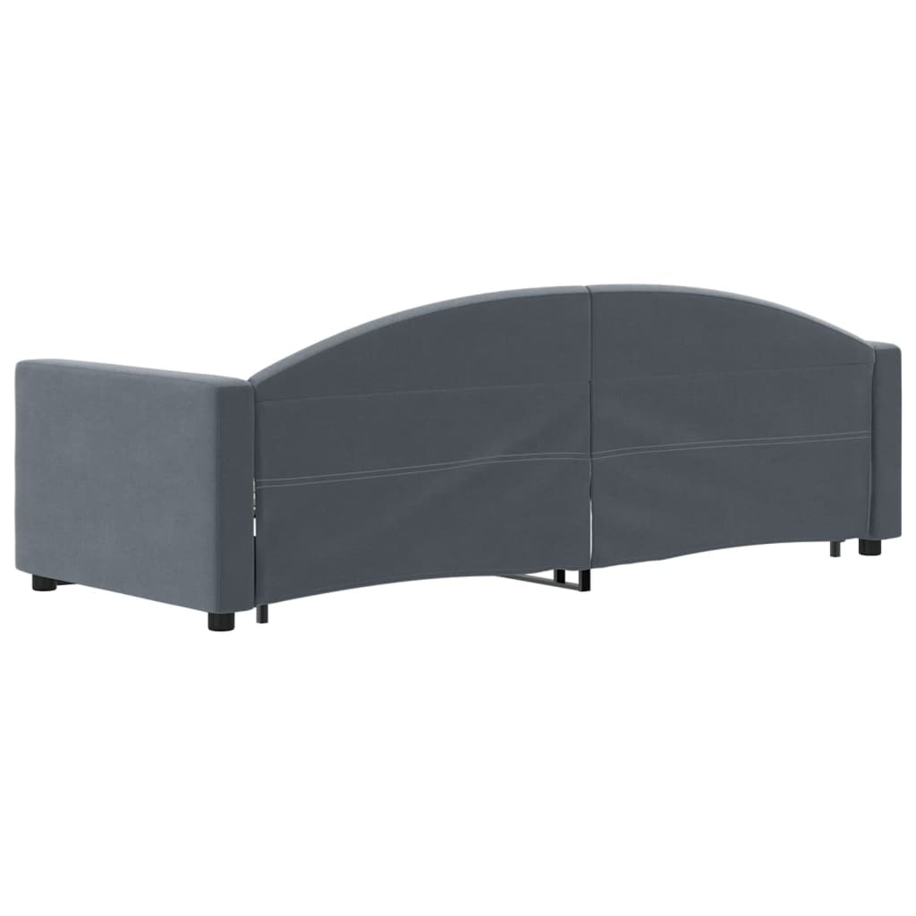 Pull Out Daybed Dark Gray 80 x 200 cm Velvet