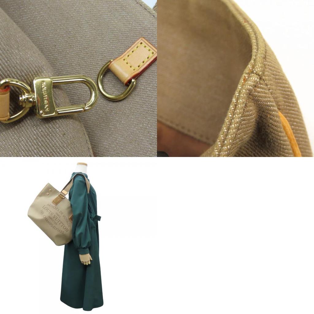 Used LOUIS VUITTON Tote Bag Plat'n Soleil Hippo PM M94144 2012 canvas/Nume Leather Khaki Beige Everyday Use