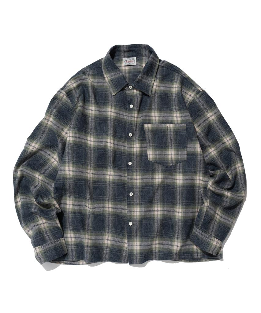 Wogseuaenko Outdoor Camp Check Shirt (Navy)