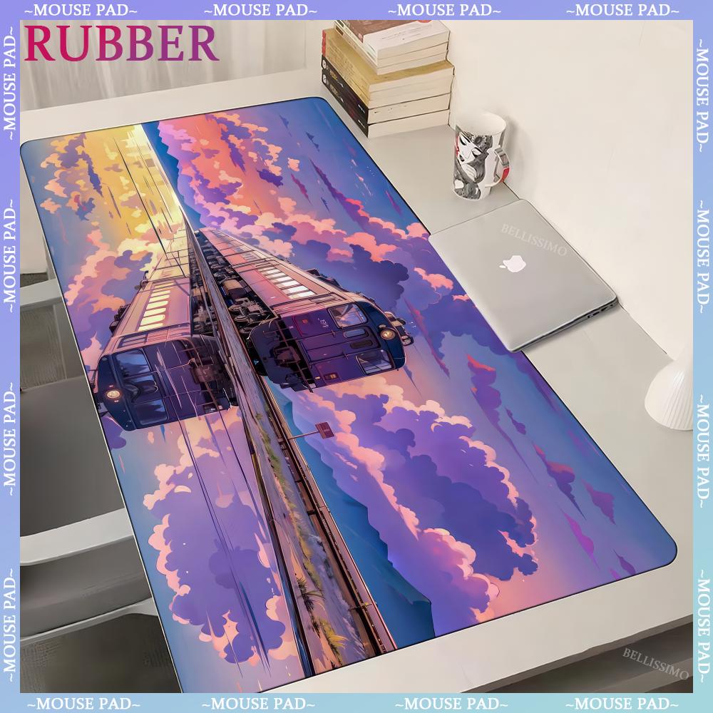 Train Cartoon Extra Large Game Mouse Pads Gaming Computer Pad for PC XXL Carpet Surface Keyboard Lock Edge Desk Mat X MM