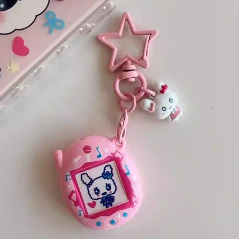 

Japan Tamagotchi Charms Mametchi Lovelitchi Cute Pendant Keychain Creative Bag Charms Collectible Decoration Kids Birthday Gifts