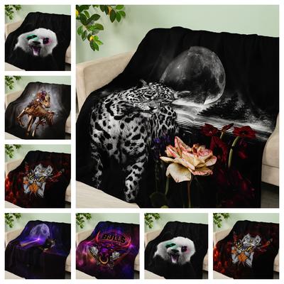 Flannel Blanket Dark Wind Animal Blanket Bear Leopard Crystal Fleece Blanket Spring And Autumn