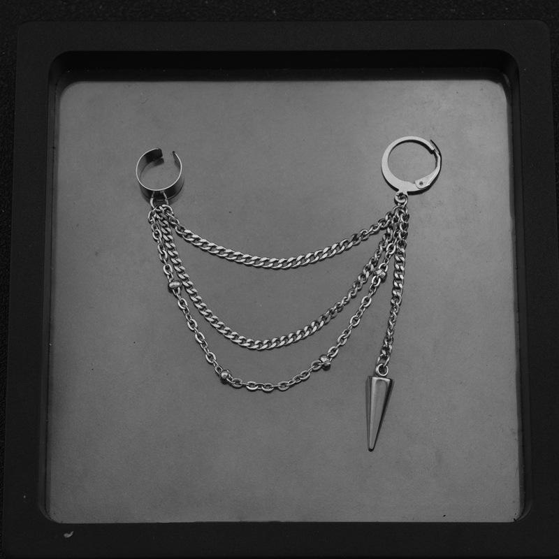 Męskie kolczyki ze stali nierdzewnej w kształcie kości do ucha - spersonalizowany modny dodatek