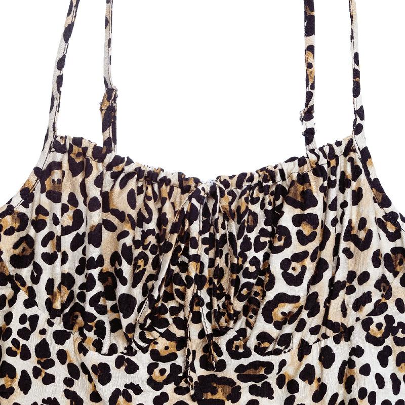 Sexy and Retro Leopard Print Halter Dress for Women In Summer