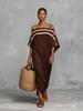 European Summer One-Shoulder Batwing Sleeve Maxi Dress for Women