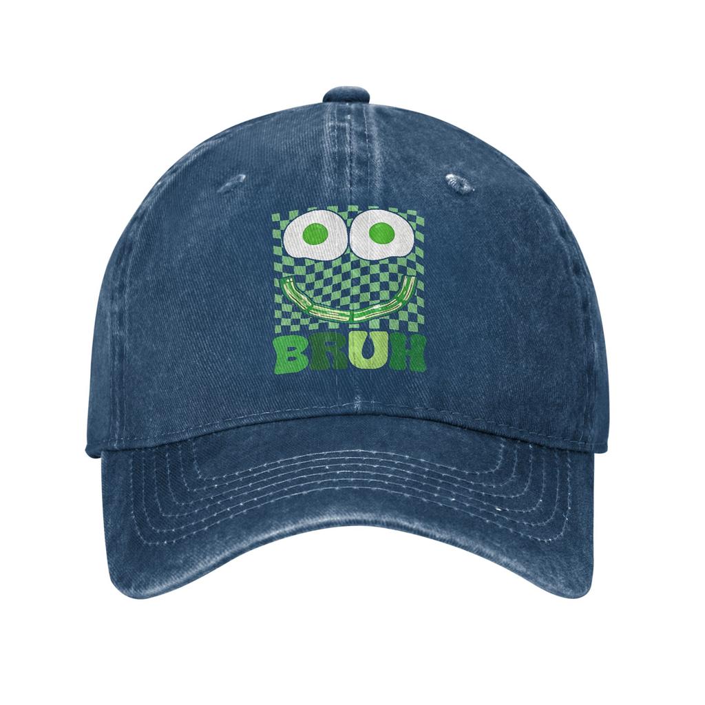 Spring Bruh Green Face Eggs and Bacon Ham Breakfast St Patrick's Baseball Cap Sun  Adjustable Running Hippie Snapback Cap