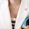 Minimalist Style Gold Titanium Three-Layer Stackable Pendant Necklace