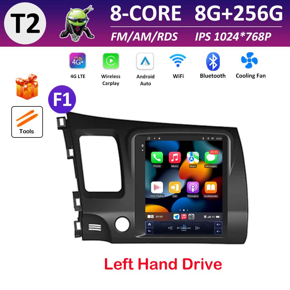 Car Multimedia Video Radio Player WIFI for Honda Civic 2005 2006 2007 2008 - 2012 Android OS Wireless Carplay GPS Navigation 4G