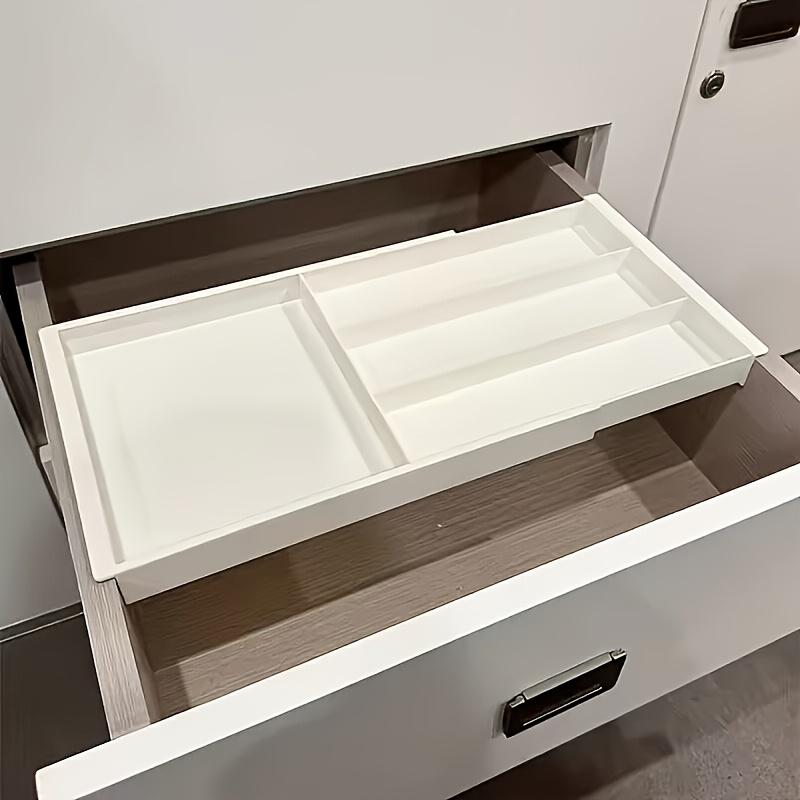 

Divided Organizer Box Household Multifunctional Storage Tray, Plastic Tray Detachable, Expandable, Suitable for Most Drawers Desk & Drawer Organizer 1PC білий