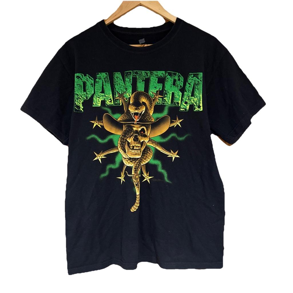 Pantera Echtes Band-Merch Schwarzes Grafik-T-Shirt