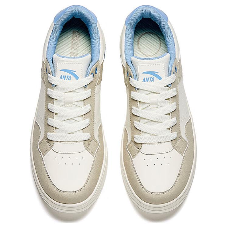 Anta Bamboo Break Comfortable Trendy Slip Resistant Shock Absorbing Low Top Skate Shoes Men Sneaker White Brown Blue 112518012-5