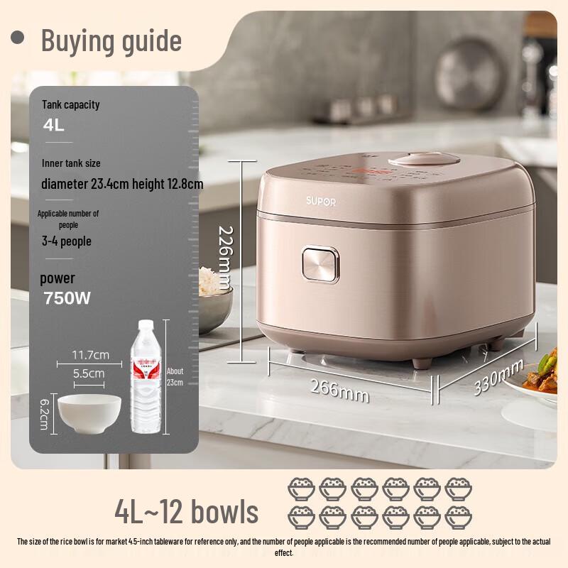 Supor 4L Smart Micro-Pressure Rice Cooker CN plug (adapter included)