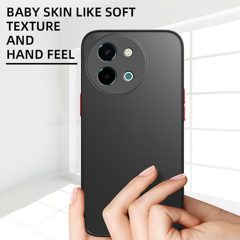 Matte Hard PC Phone Case for VIVO Y18 Y38 Y03 4G Y18E Y100 Shockproof Armor TPU Camera Lens Protection Silicone Edge Cover for Vivo Y 38 18