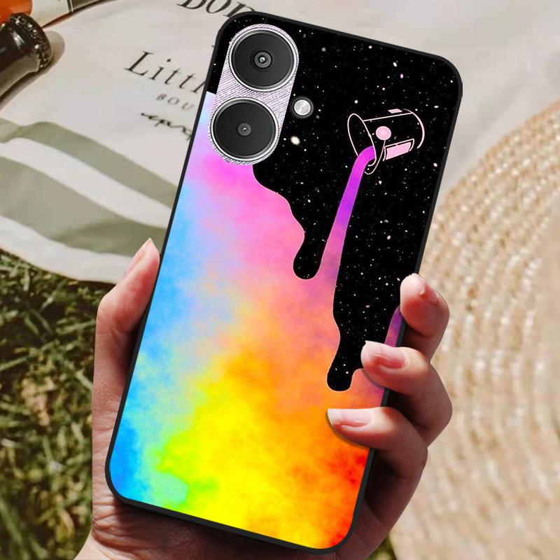 For Xiaomi Redmi 13C 5G Case Redmi13C Cool Painted Silicone TPU Soft Cover for Xiaomi Redmi 13C 5G Cases Black Protective Shells