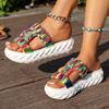 Fashion 2025 New Ladies Shoes Open Toe Women's Slippers Fashion Outdoor Casual Summer Color Matching Plus Size Platform Slippers Zapatos