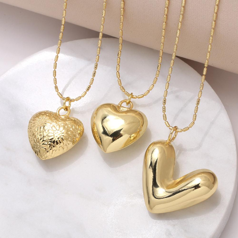Stainless Steel Jewelry Heart Pendant Necklace for Women Trendy  Choker Collar Neck Accessories Fashion Maxi Jewelry