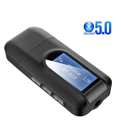 Bluetooth 5.0 Alıcı Verici LCD Ekran 3,5 mm AUX Jakı 2 In1 USB Bluetooth Dongle Kablosuz