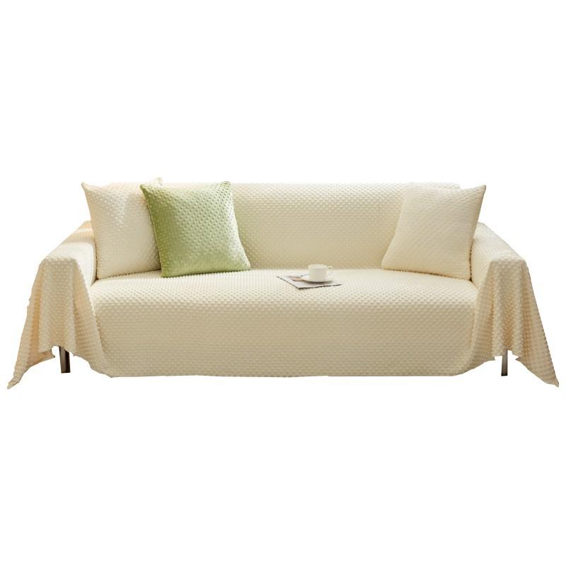 Neue einfarbige Sofabezüge, Handtuch, weicher Plüsch, Couchbezug für Wohnzimmer, Erkerfensterpolster, L-förmiges Sofa-Dekor