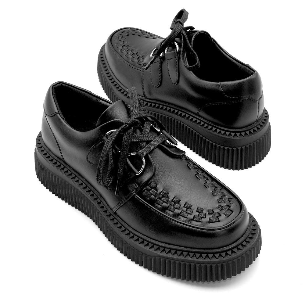 Gothic Platform Ankle Boots Punk Rock Chunky Heel Shoes for Women Dark Sweet Style