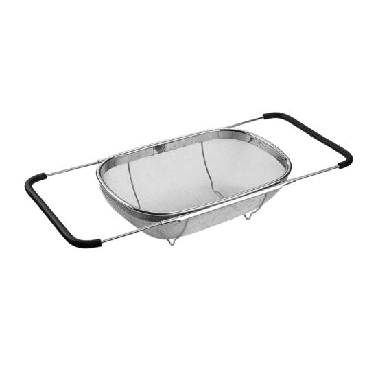 

Корзина-сито для раковины из нержавеющей стали с телескопической ручкой с двойным ушком, большая емкость, кухонное сито для мытья 1pc