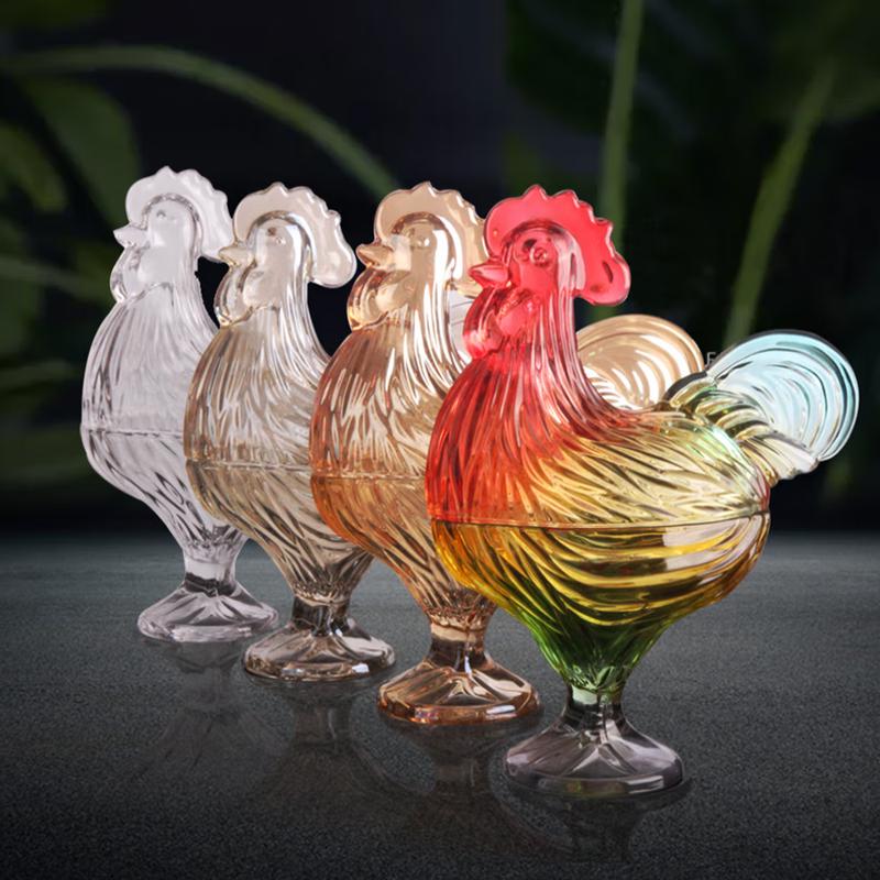 Bocal en Verre Fulevinci Style Européen Coq